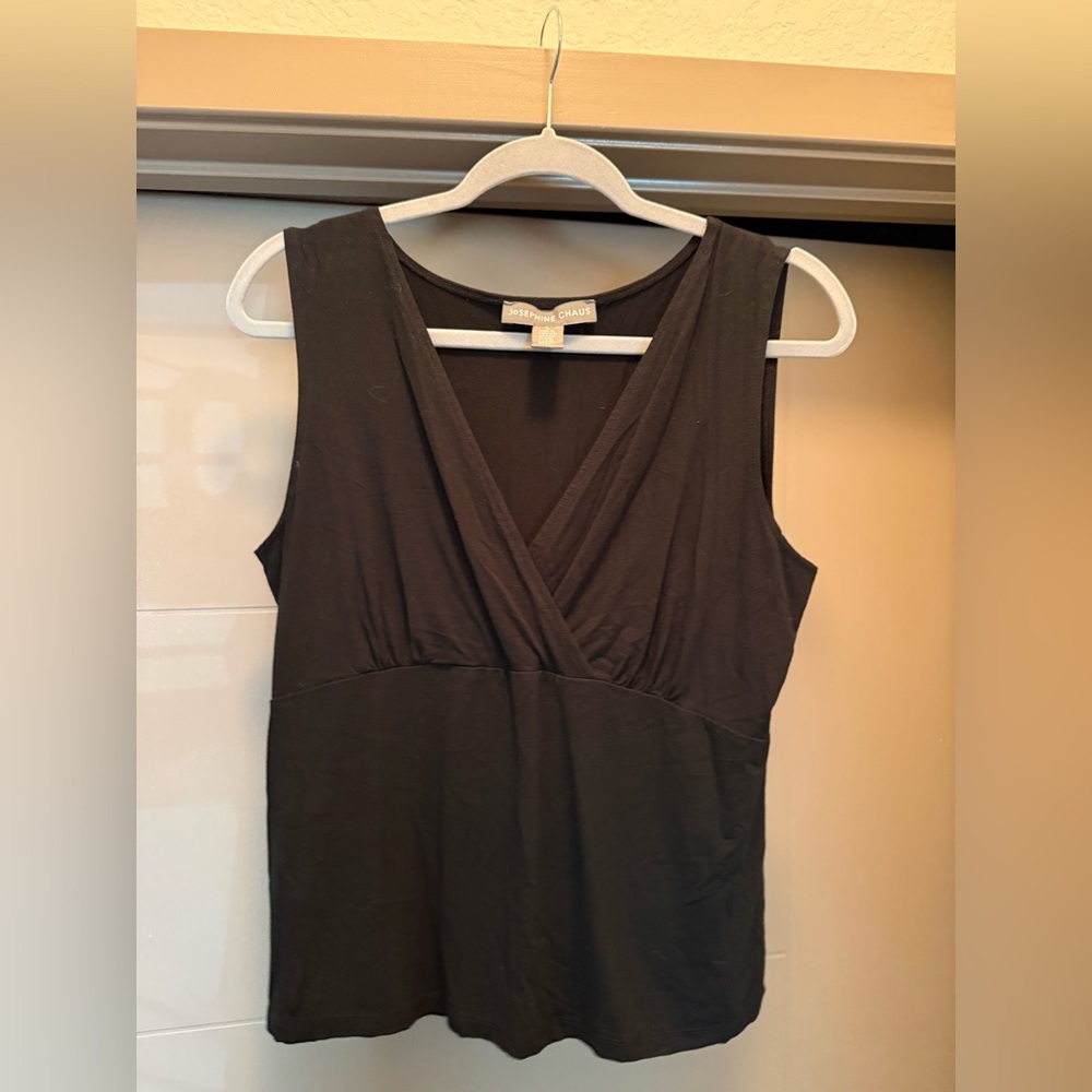 Josephine Chaus Dark Brown V-Neck Top
